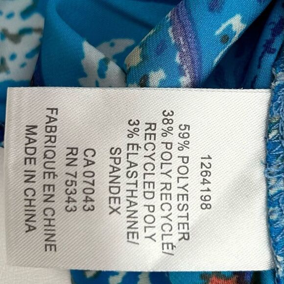 Rachel Zoe Blue Print Cropped Blouse Size Small - Picture 3 of 9